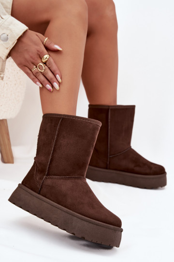  sniega apavi ar kažokādu Czekoladowe Abrams