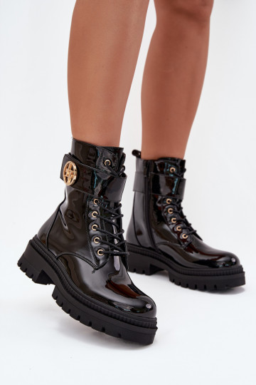 Laque zābaki  Ze Zelta krāsasm Detalem siltināti Melns Fiorena