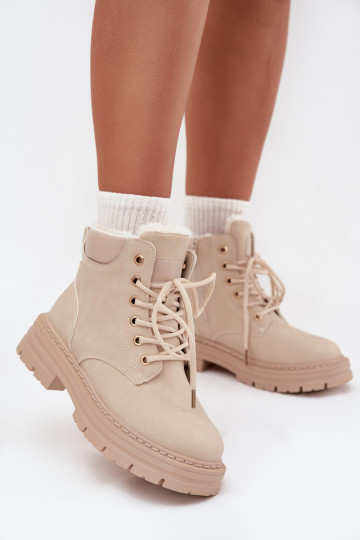 apavi  siltināti ar kažokādu  Ziloņkaula krāsas Tharika 2