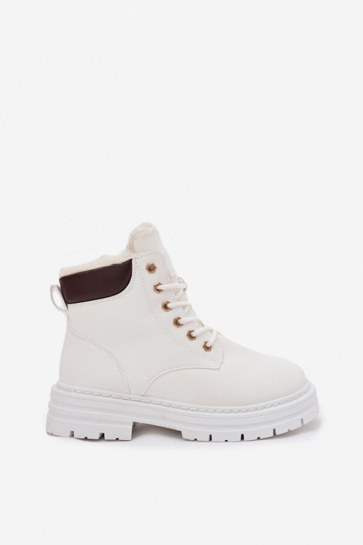 apavi  siltināti ar kažokādu  baltas krāsas Tharika apavi  siltināti ar kažokādu  baltas krāsas Tharika