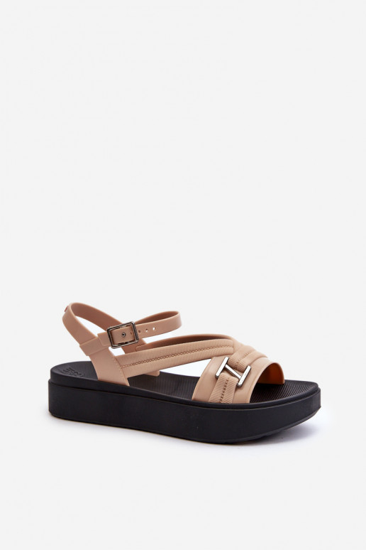  Sieviešu basenes ar platformu  LL285063 smilšu krāsas