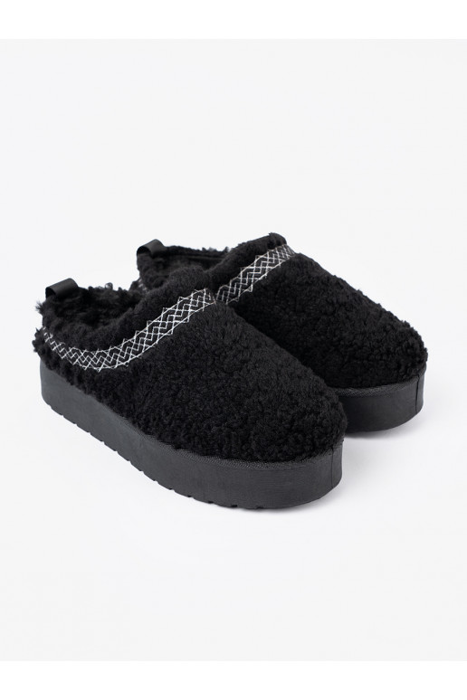 apavi a'la Sieviešu sniega zābaki melna krāsam kolorze z ozdobnym haftem