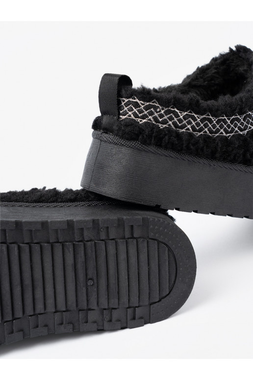 apavi a'la Sieviešu sniega zābaki melna krāsam kolorze z ozdobnym haftem