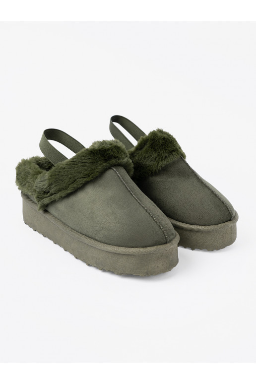 haki krāsas Apavi a'la Sieviešu sniega zābaki ar kažokādu