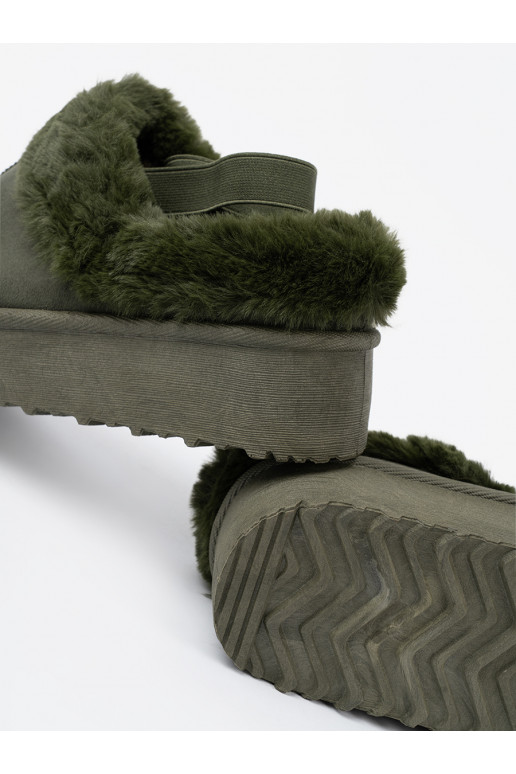 haki krāsas Apavi a'la Sieviešu sniega zābaki ar kažokādu