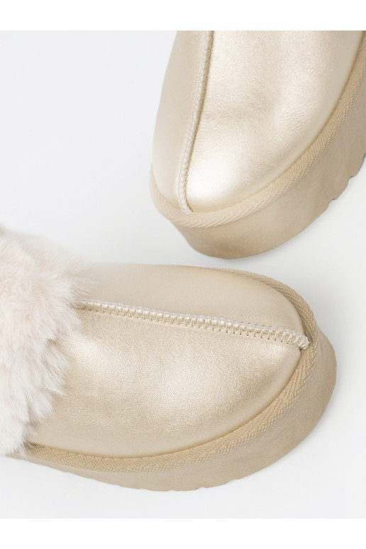 Zelta krāsas Apavi a'la Sieviešu sniega zābaki z balta krāsam  Zelta krāsas Apavi a'la Sieviešu sniega zābaki z balta krāsam