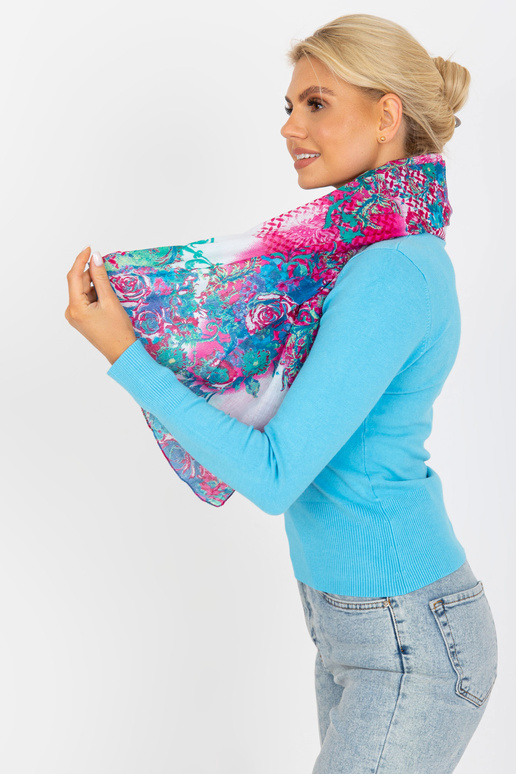 Šalle -AT-PO-176020.66-balts-rozā