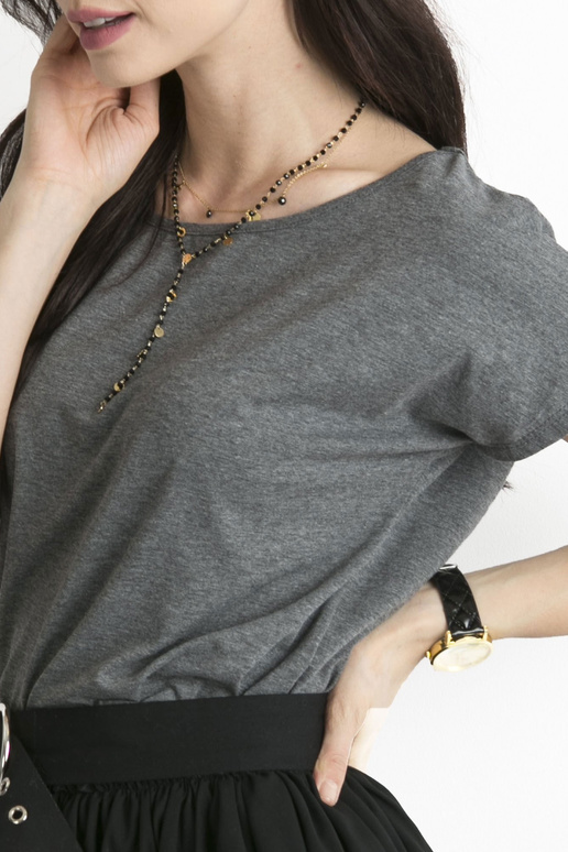 Tumši pelēka melanža Circle t-krekls