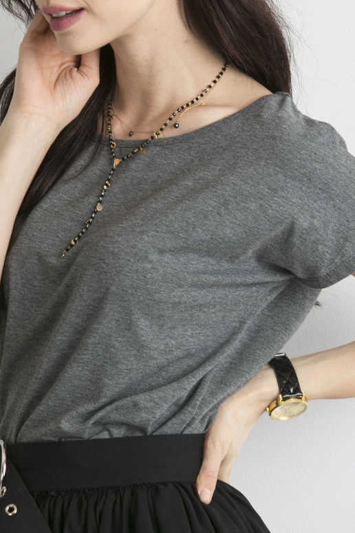 Tumši pelēka melanža Circle t-krekls