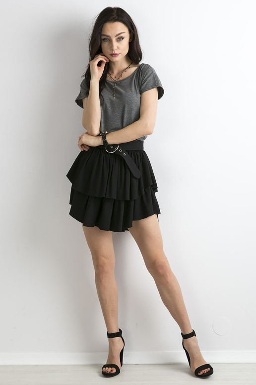 Tumši pelēka melanža Circle t-krekls