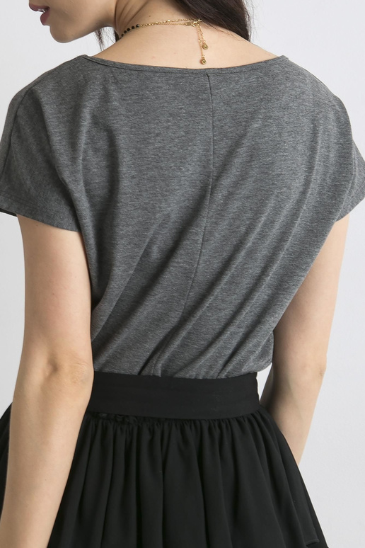 Tumši pelēka melanža Circle t-krekls