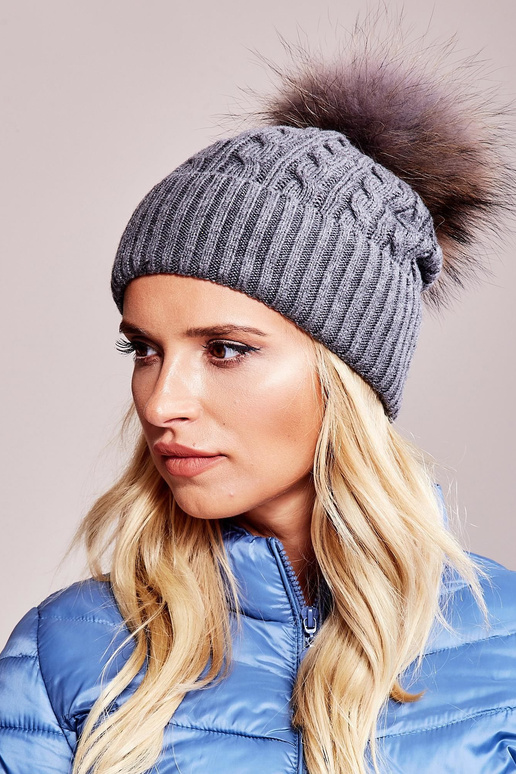 Czapka- AT-CZ-173501.44 - tumši pelēks