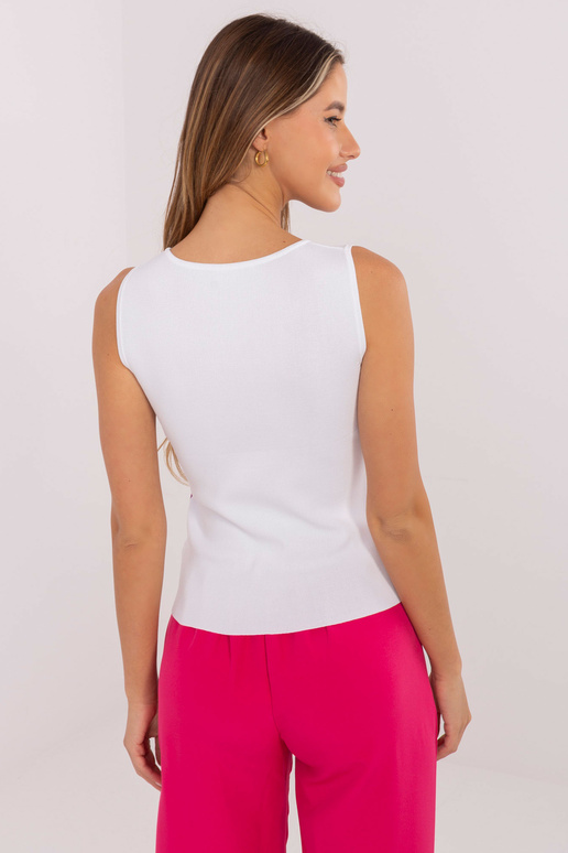 Balts un violets svītrains tops