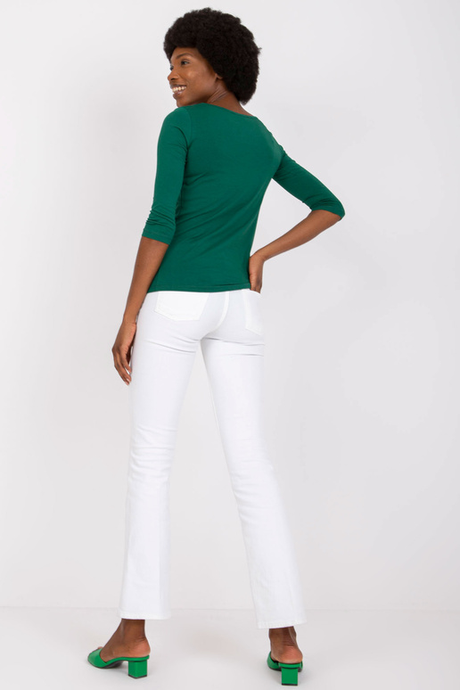 Tumši zaļa pamata blūze no Mona...