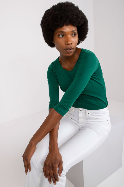 Tumši zaļa pamata blūze no Mona...