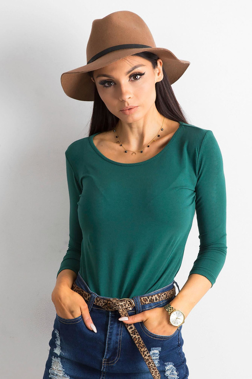 Tumši zaļa pamata blūze no Mona...