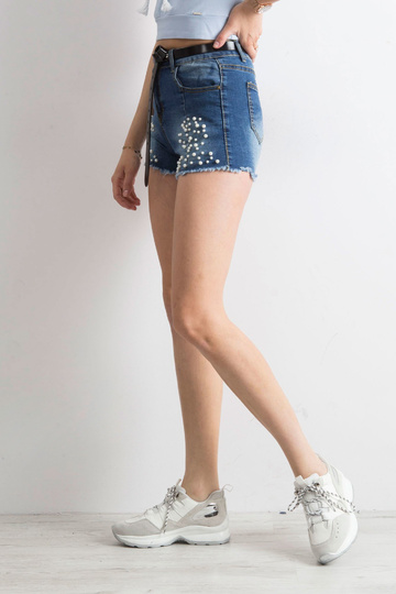 Tumši zili šorti ar pērlēm