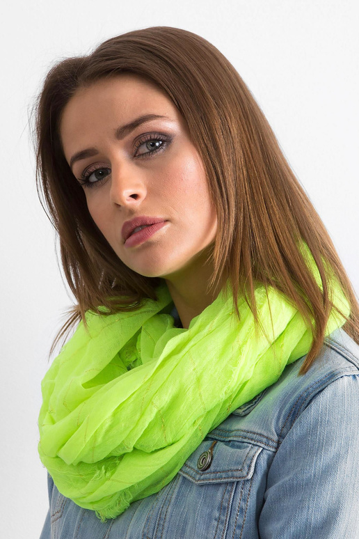 Fluo dzeltena šalle ar metālisku...
