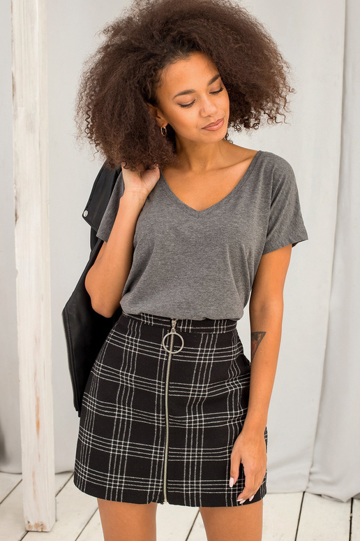 Tumši pelēks melanžs t-krekls Emory