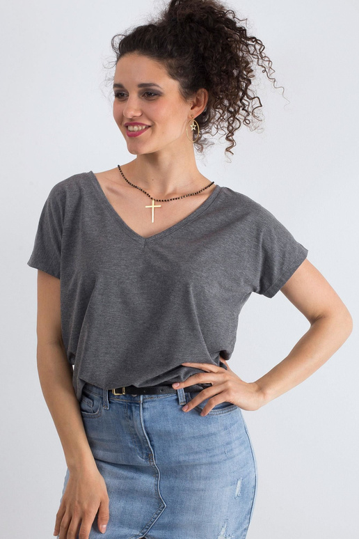 Tumši pelēks melanžs t-krekls Emory