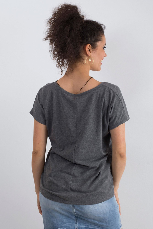 Tumši pelēks melanžs t-krekls Emory