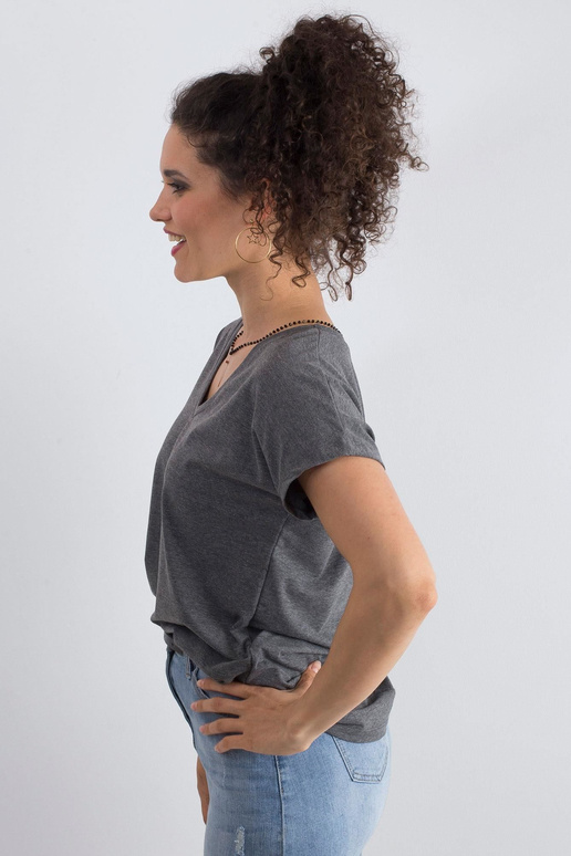 Tumši pelēks melanžs t-krekls Emory