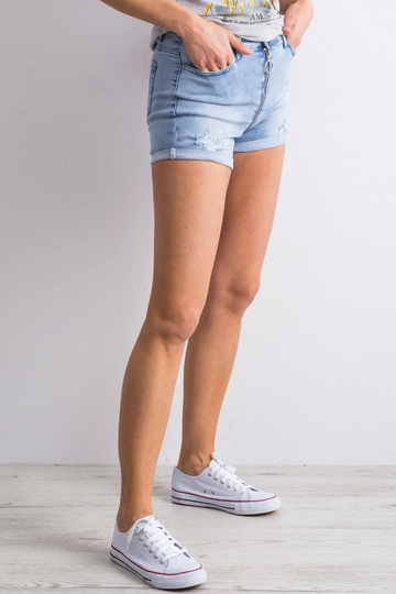 Zili nomocīti džinsa šorti 2