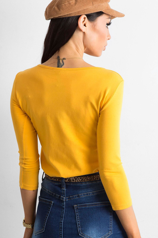 Tumši dzeltena Mona kokvilnas blūze