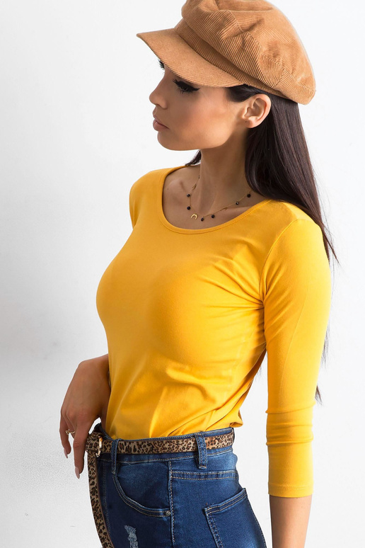 Tumši dzeltena Mona kokvilnas blūze