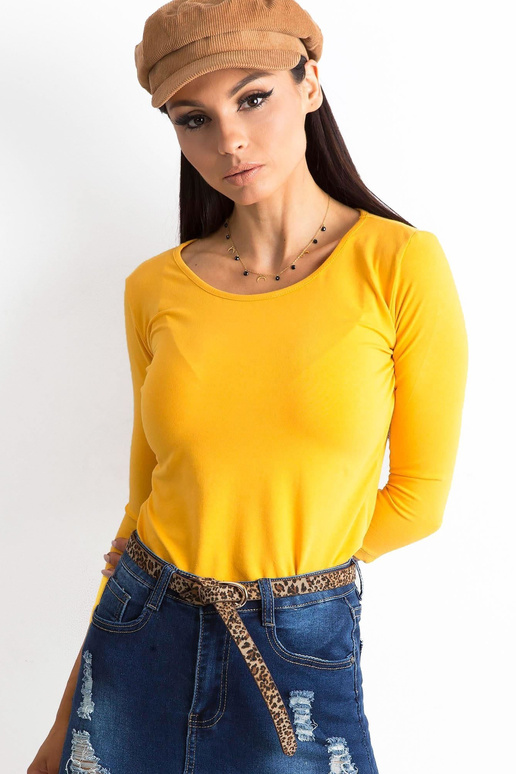 Tumši dzeltena Mona kokvilnas blūze