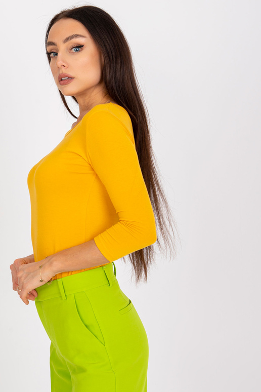 Tumši dzeltena Mona kokvilnas blūze