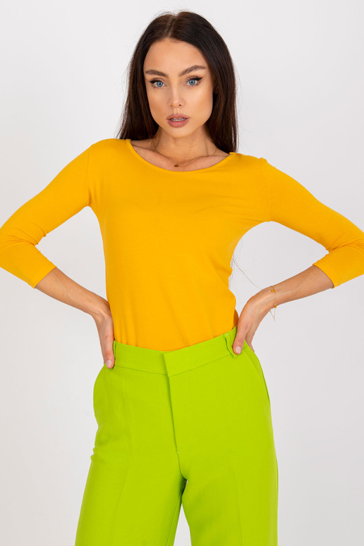 Tumši dzeltena Mona kokvilnas blūze