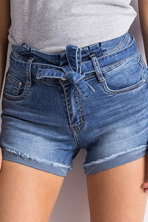 Zili džinsa šorti ar jostu Zili džinsa šorti ar jostu