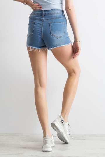 Zili džinsa šorti ar pērlēm 2