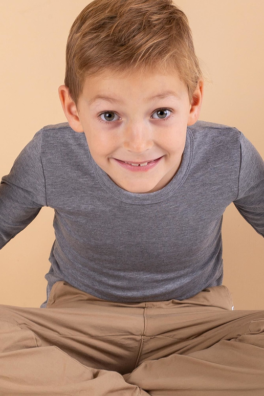 Pelēka termoaktīvā zēnu blūze