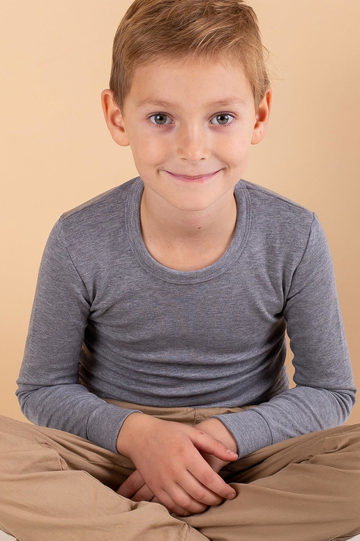 Pelēka termoaktīvā zēnu blūze