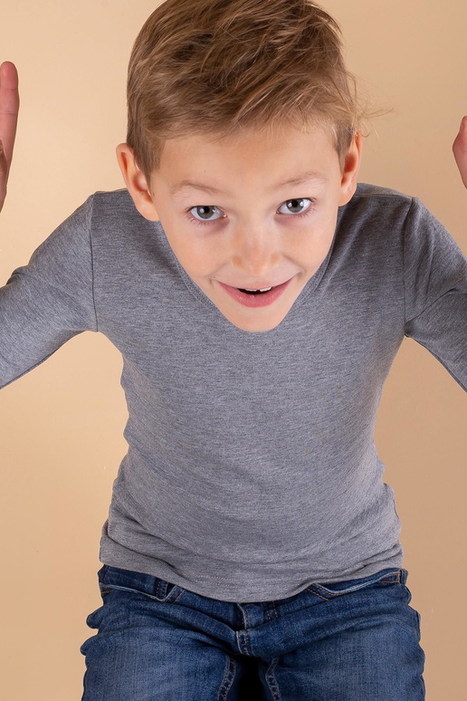 Pelēka termoaktīvā zēnu blūze