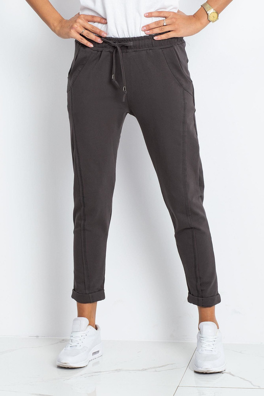 Tumšas haki krāsas bikses Pietuvināmas