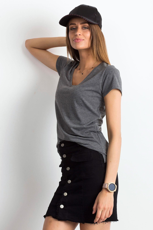 Tumši pelēka melanža T-krekls Kvadrāts