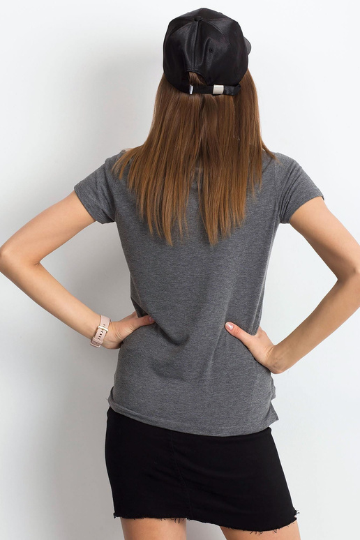 Tumši pelēka melanža T-krekls Kvadrāts