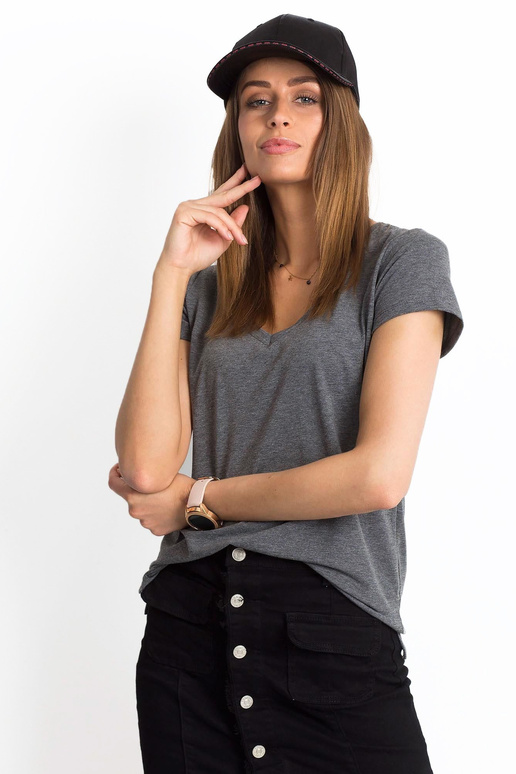 Tumši pelēka melanža T-krekls Kvadrāts