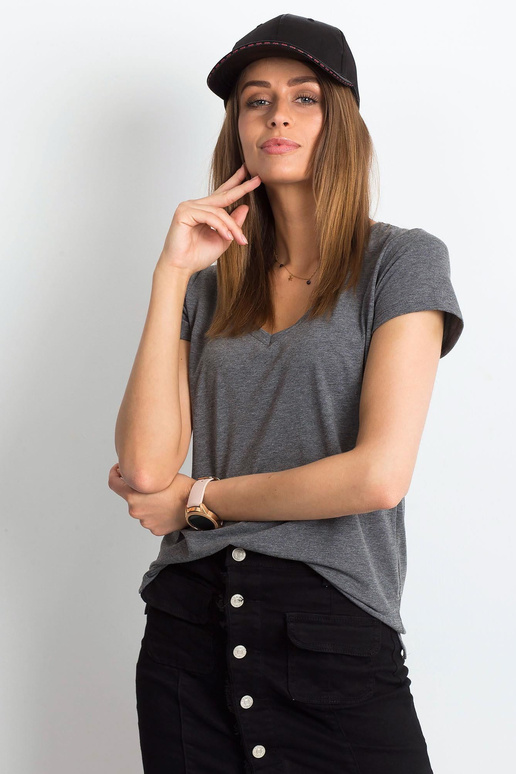 Tumši pelēka melanža T-krekls Kvadrāts