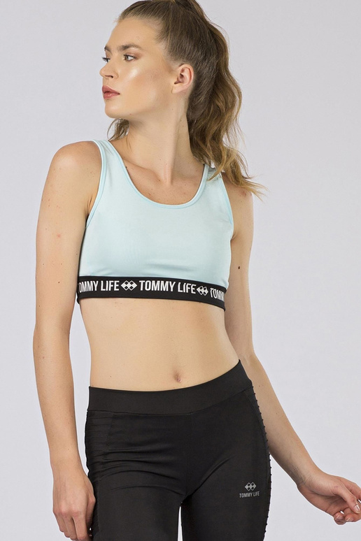 TOMMY LIFE Gaiši zils sporta tops
