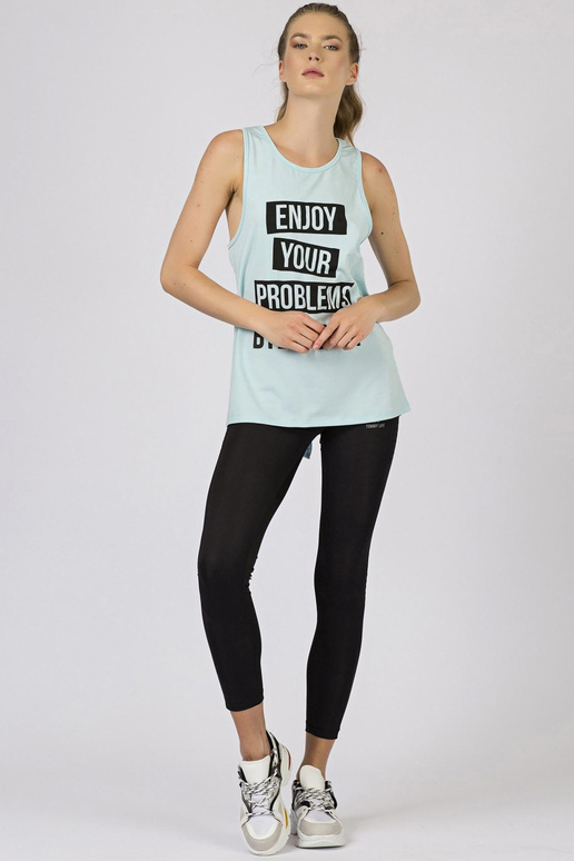 TOMMY LIFE Gaiši zils sporta tops