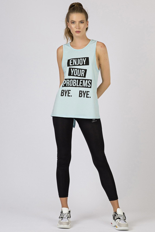 TOMMY LIFE Gaiši zils sporta tops