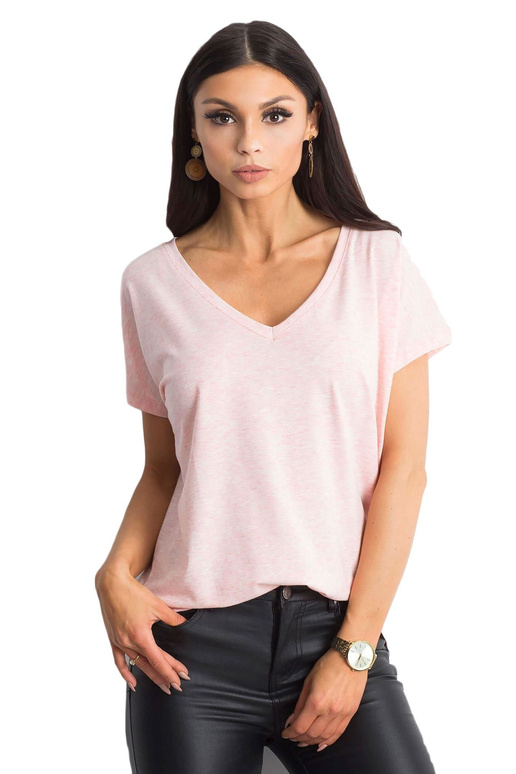 Gaiši rozā melanža t-krekls Emory