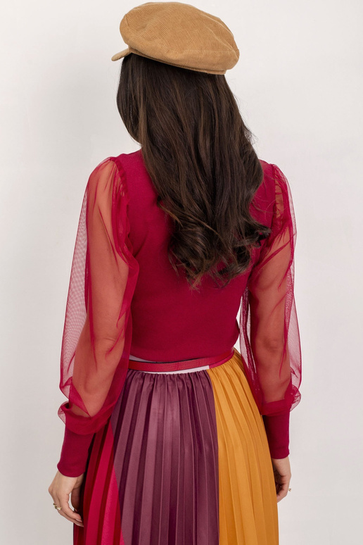 RUE PARIS Burgundijas blūze Cynthia