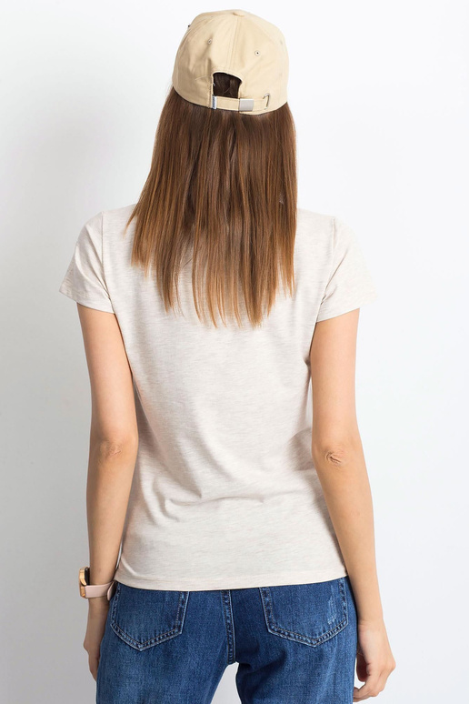 Bēša melanža T-krekls Kvadrāts