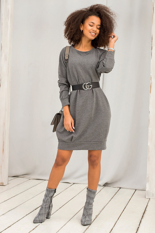 Tumši pelēka kleita Kristīne Tumši pelēka kleita Kristīne