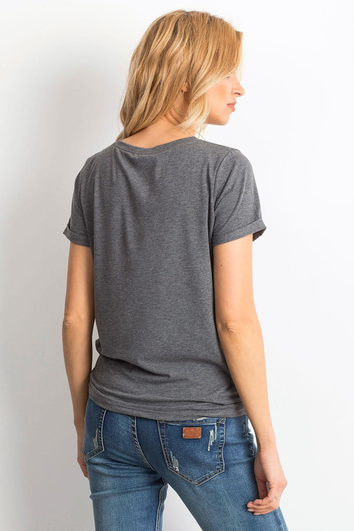 Tumši pelēks melanžs t-krekls...